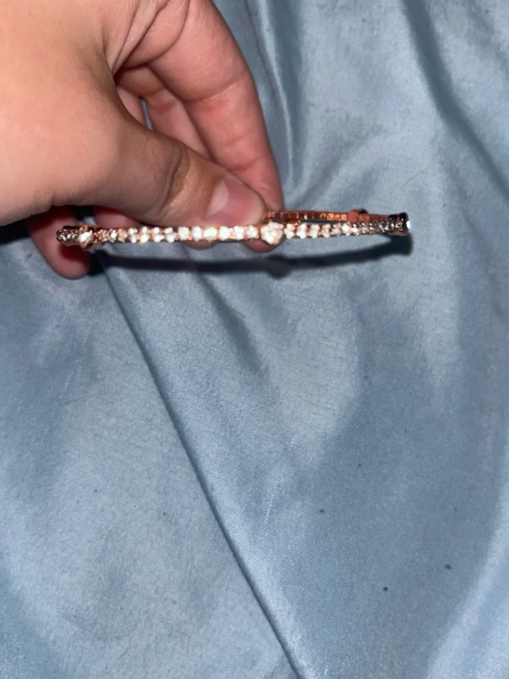 Rose Gold Crystal Tennis Bracelet - Women's Accessory
